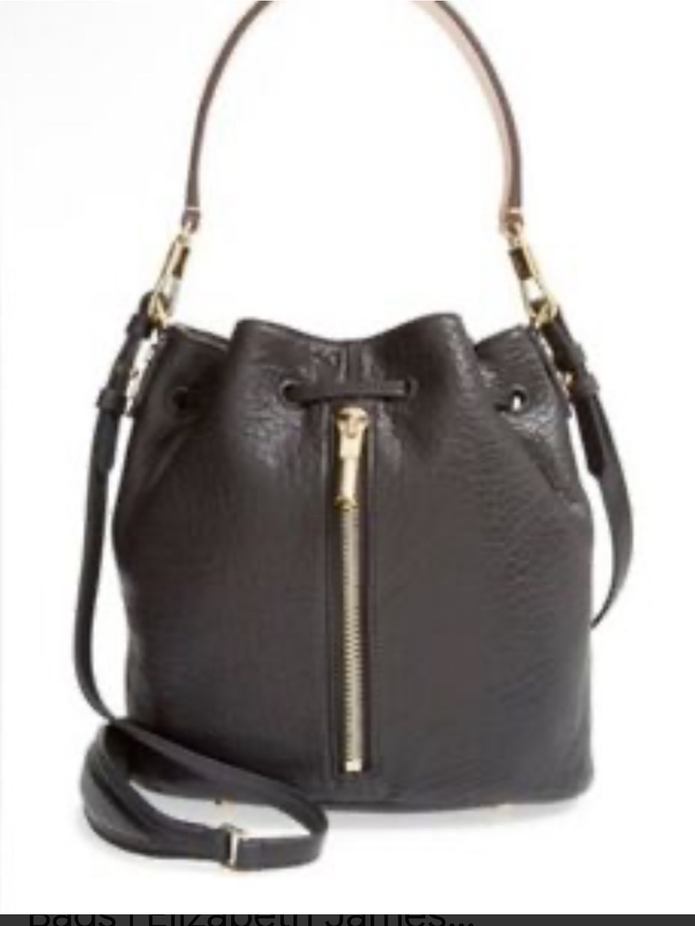 Elizabeth‎ James Bucket Bag Black embossed Leather.